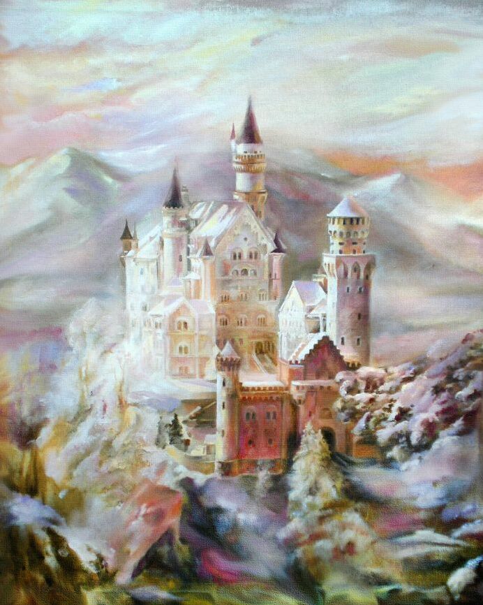 Картина на холсте нарисованный замок, арт hd0931101