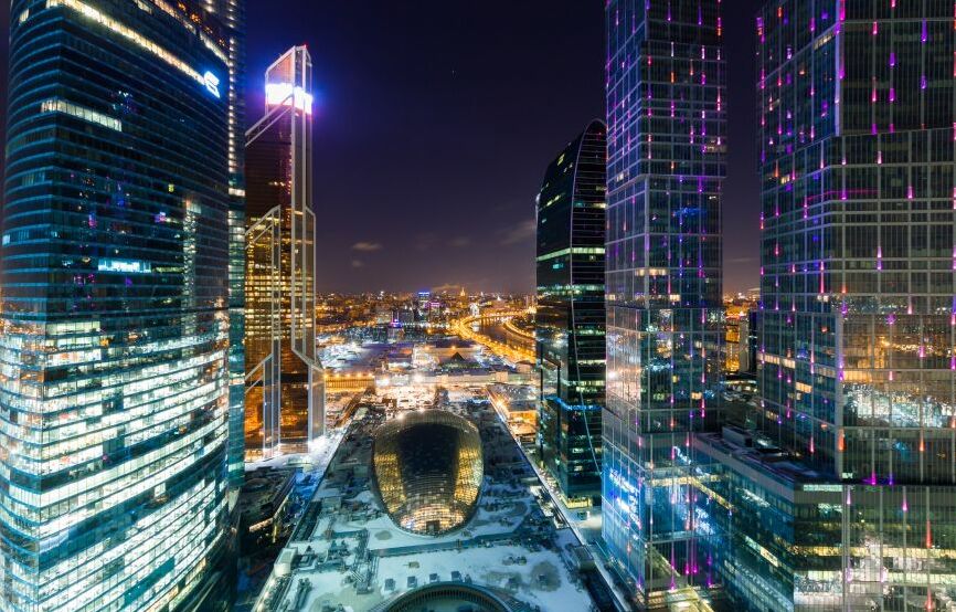 Картина на холсте панорама мегаполиса, арт hd0945801